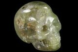 Realistic, Polished Moss Agate Skull #116825-1
